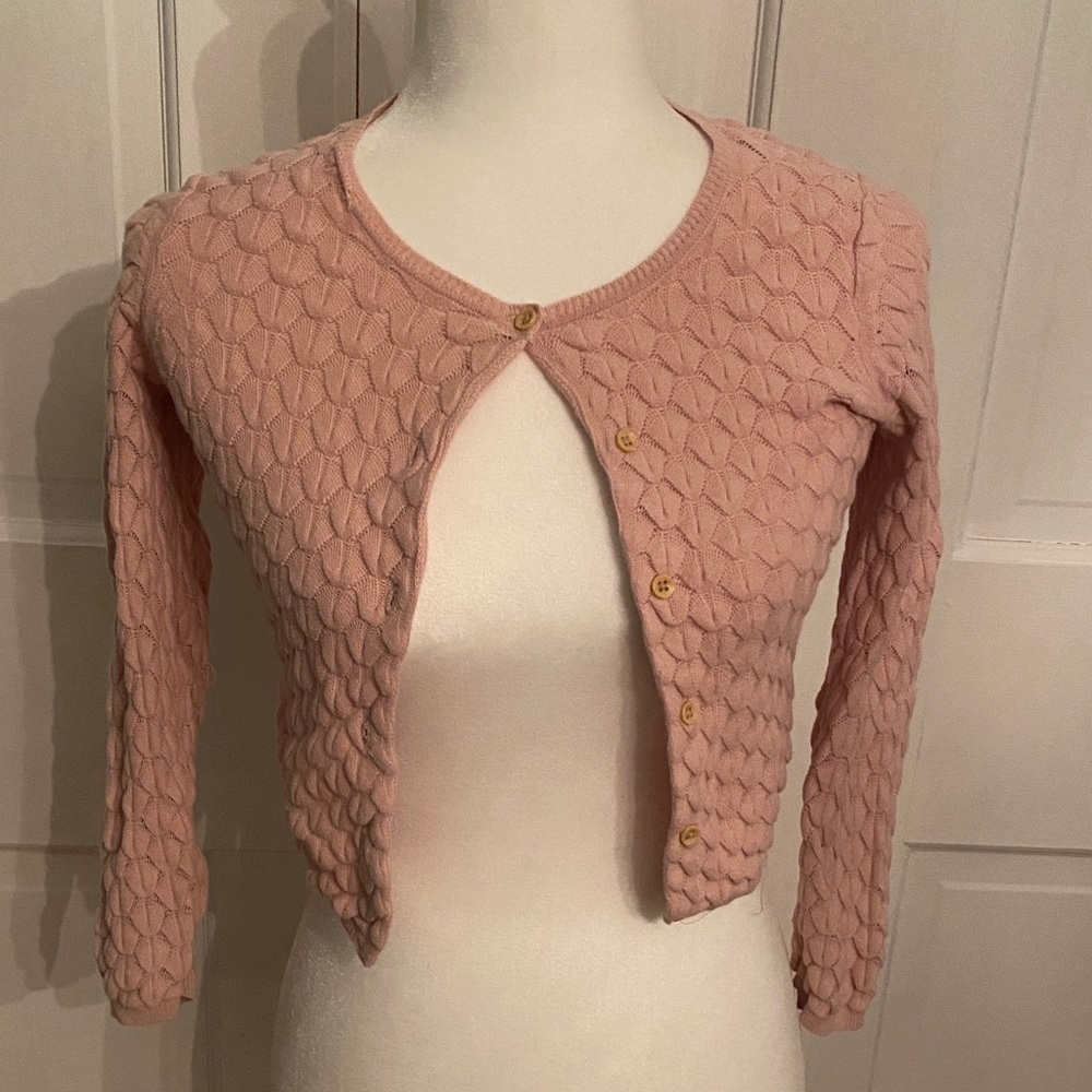 H&M Blush Pink Textured Cardigan